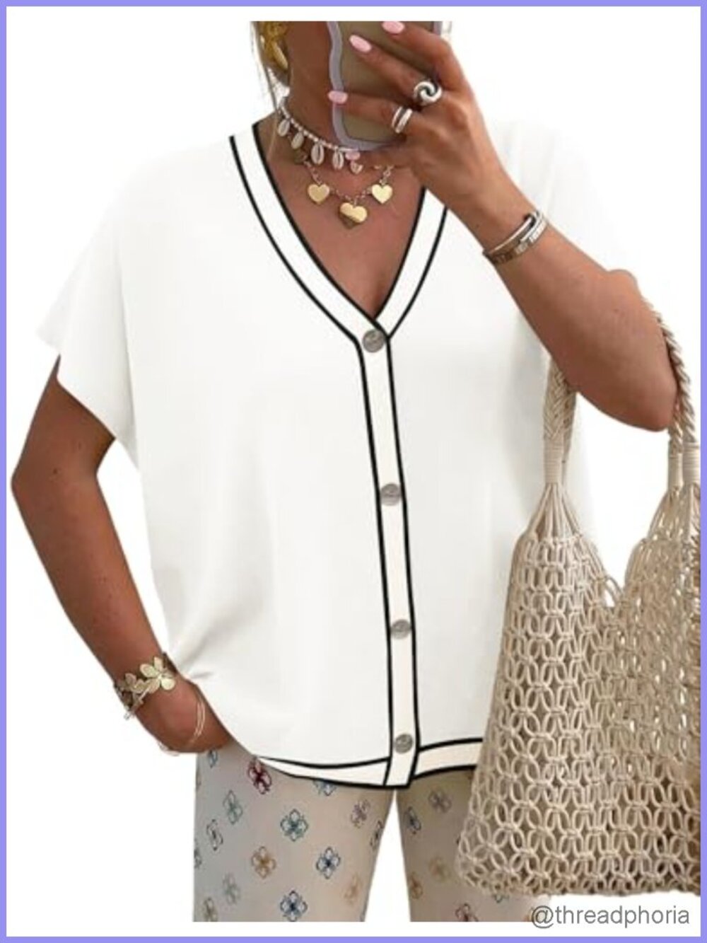 Oversized Cardigan Sweater Women Short Sleeve V-Neck Button Lightweight Knitted